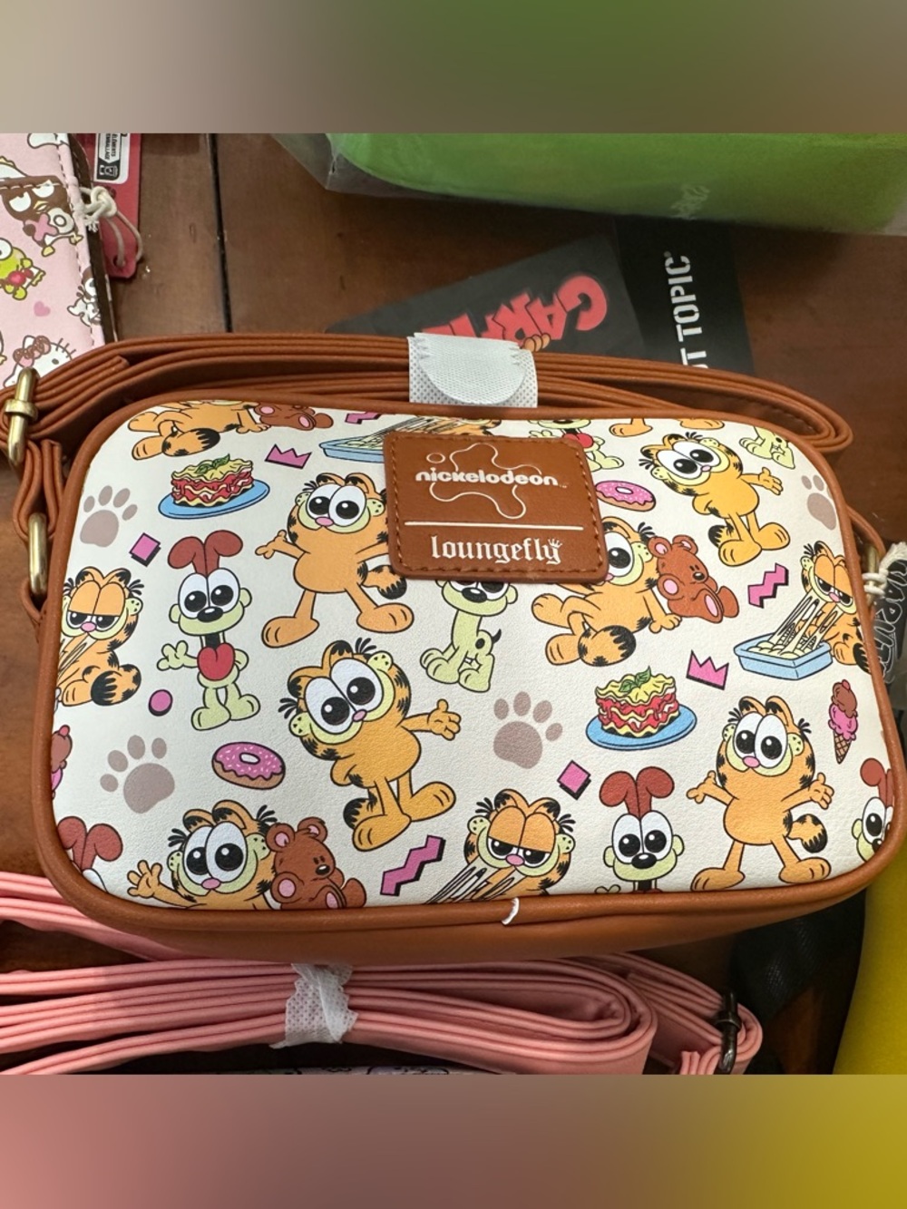 Loungefly Orange/White Garfield Pattern Crossbody Bag